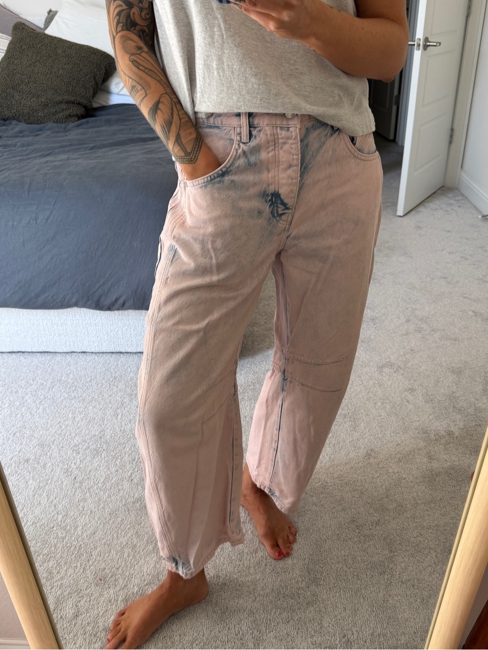 Free people lucky you/good luck barrel jeans